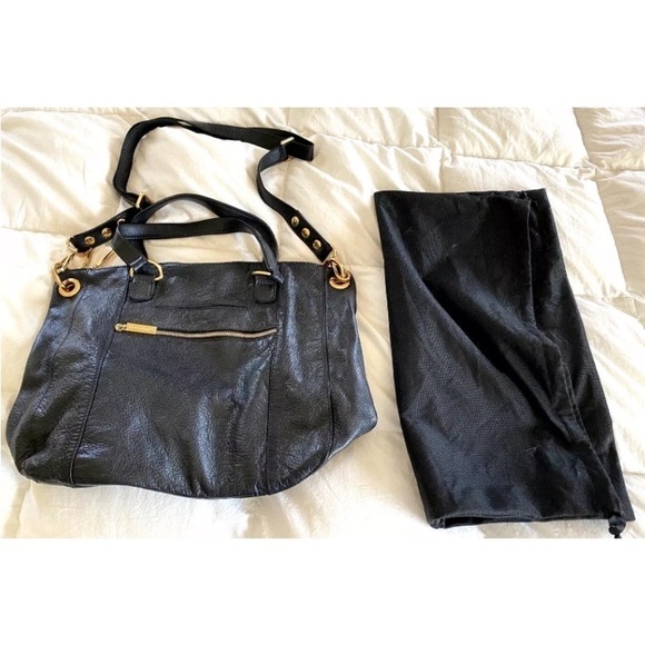 Hammitt Los Angeles Daniel Large Black Bag Purse w Gold Hardware Shoulder Strap - Picture 4 of 9